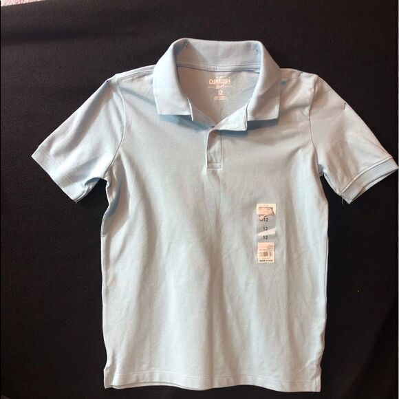 Boys Short Sleeved Baby Blue Polo Sz 12 - Picture 1 of 3